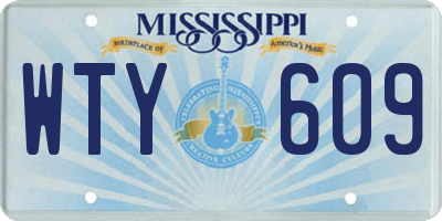 MS license plate WTY609