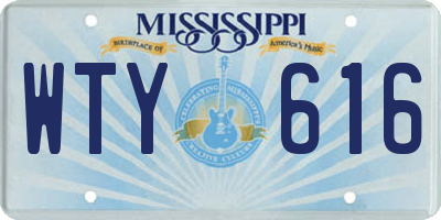 MS license plate WTY616