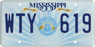 MS license plate WTY619