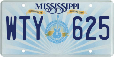 MS license plate WTY625