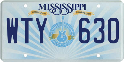 MS license plate WTY630