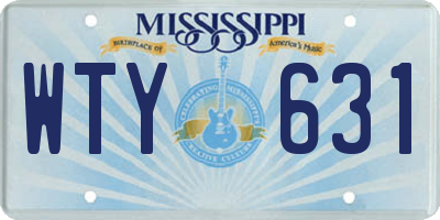 MS license plate WTY631