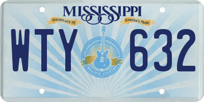 MS license plate WTY632