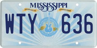 MS license plate WTY636