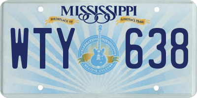 MS license plate WTY638