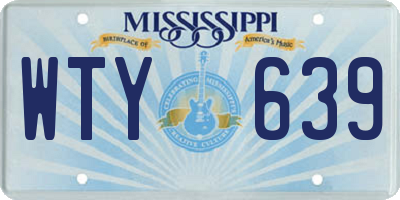 MS license plate WTY639