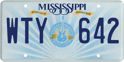 MS license plate WTY642