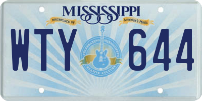 MS license plate WTY644