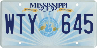 MS license plate WTY645