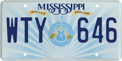 MS license plate WTY646
