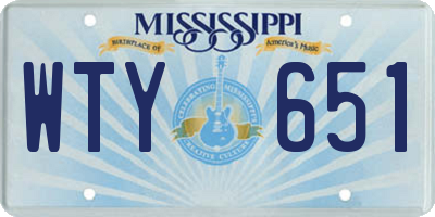 MS license plate WTY651