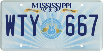 MS license plate WTY667