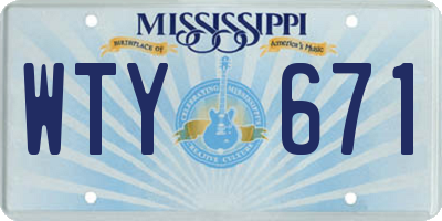 MS license plate WTY671
