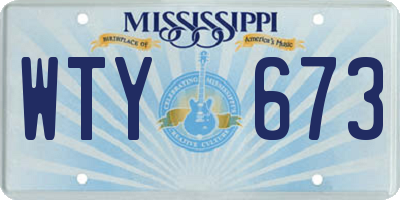 MS license plate WTY673