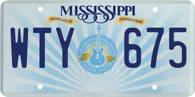 MS license plate WTY675