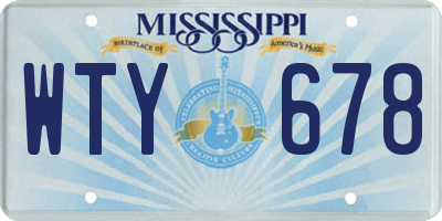 MS license plate WTY678