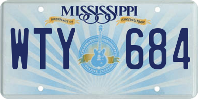 MS license plate WTY684