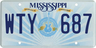 MS license plate WTY687