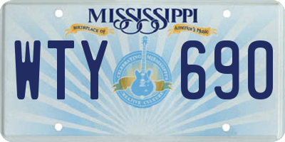 MS license plate WTY690