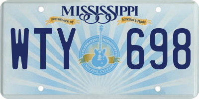 MS license plate WTY698