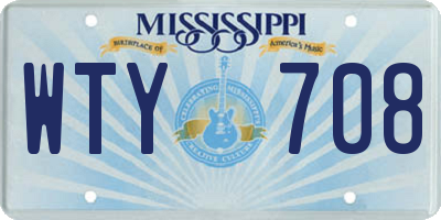 MS license plate WTY708
