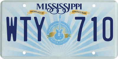 MS license plate WTY710