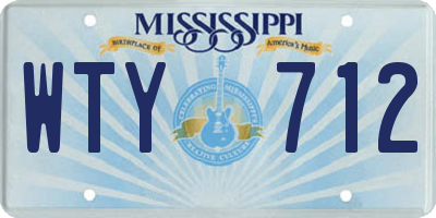 MS license plate WTY712