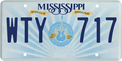 MS license plate WTY717
