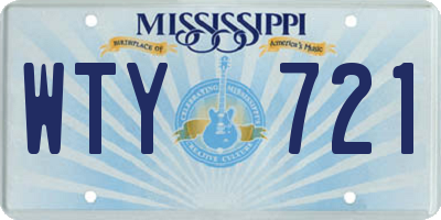MS license plate WTY721