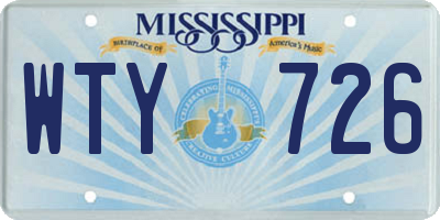 MS license plate WTY726