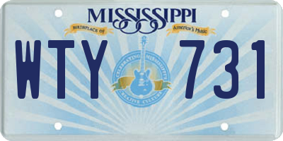 MS license plate WTY731