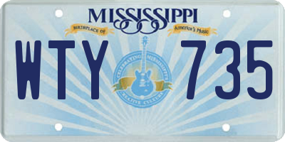 MS license plate WTY735