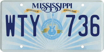 MS license plate WTY736