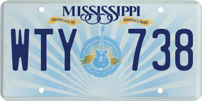 MS license plate WTY738