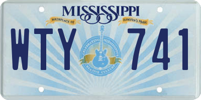 MS license plate WTY741