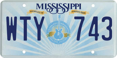 MS license plate WTY743