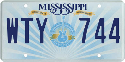 MS license plate WTY744