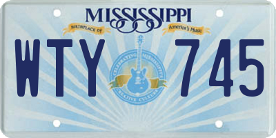 MS license plate WTY745