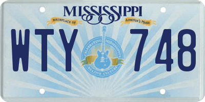 MS license plate WTY748
