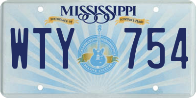 MS license plate WTY754