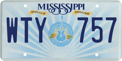 MS license plate WTY757