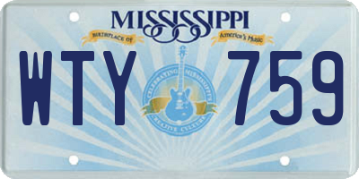 MS license plate WTY759