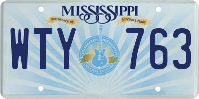 MS license plate WTY763