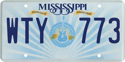 MS license plate WTY773