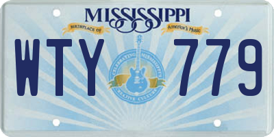 MS license plate WTY779
