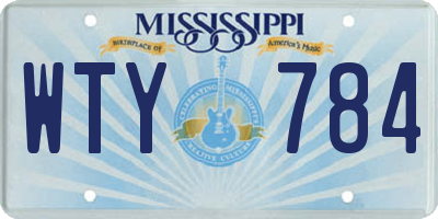 MS license plate WTY784