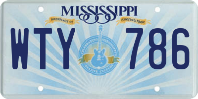MS license plate WTY786