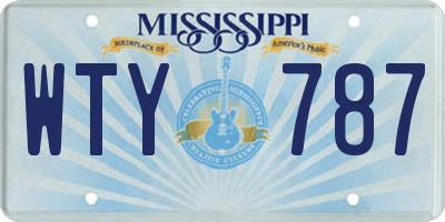 MS license plate WTY787