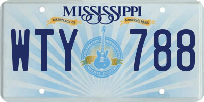 MS license plate WTY788