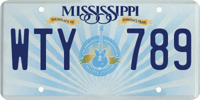 MS license plate WTY789